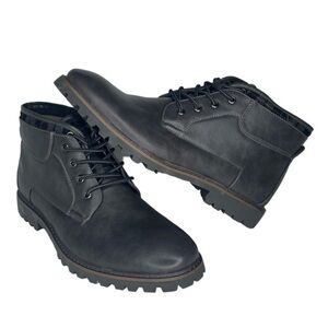 Sonoma Black Charcoal Leather Men's Winter Boots